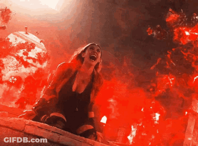 Scarlet Witch Screaming Loudly GIF