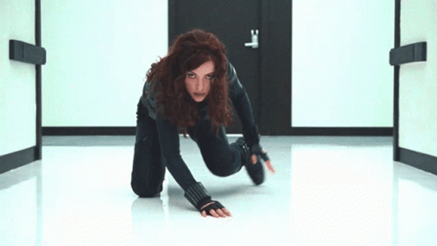Scarlett Johansson Black Widow Pose GIF
