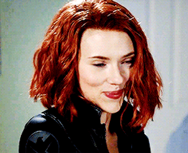 Scarlett Johansson Flirty Black Widow GIF