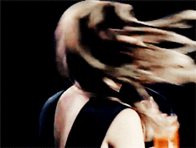 Scarlett Johansson Hair Flip Drink GIF