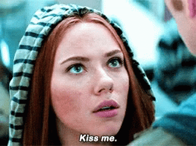 Scarlett Johansson Kiss Me GIF