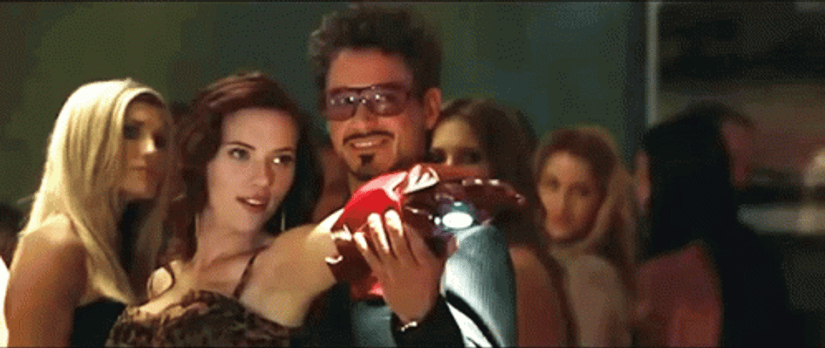 Scarlett Johansson Party Iron Man 2 GIF