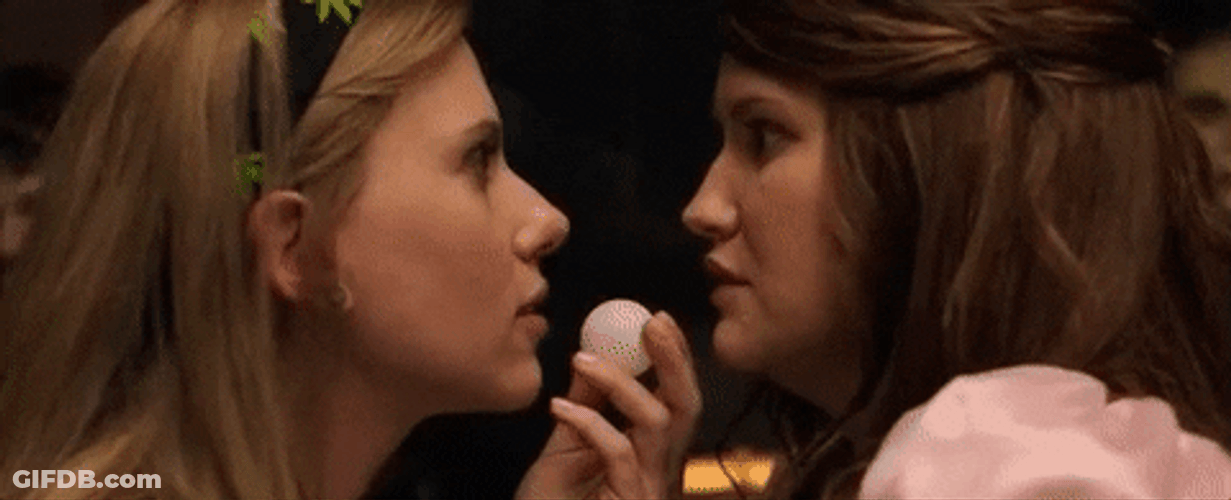 Scarlett Johansson Rough Kiss Game GIF