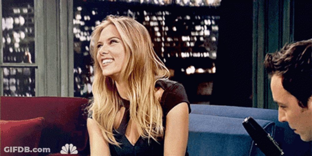 Scarlett Johansson Sensible Chuckle GIF