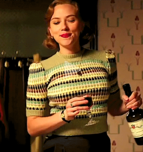 Scarlett Johansson Wine Jojo Rabbit GIF