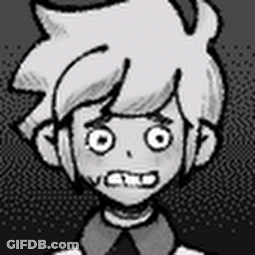 Scary Cartoon Character In Black And White With Big Eyes GIF