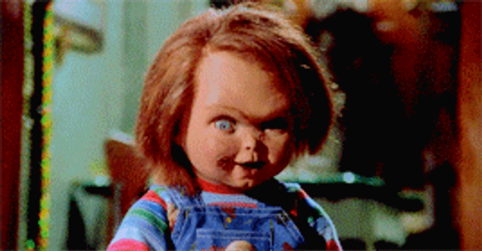 Scary Chucky Laugh Toys GIF
