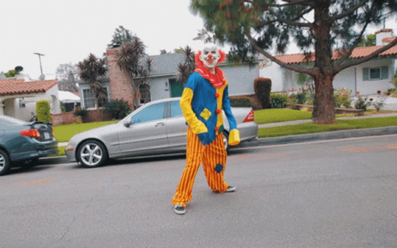Scary Clown Charging Forward GIF