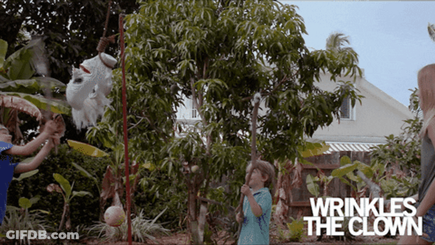 Scary Clown Head Piñata Smash GIF