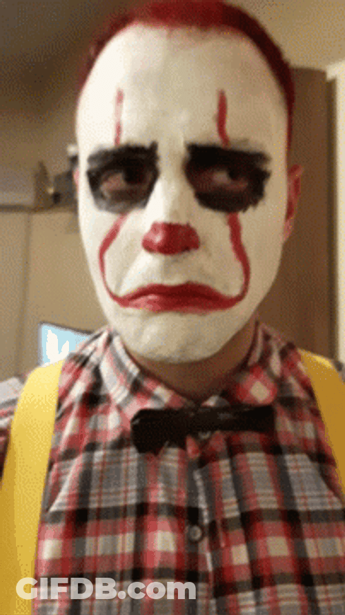 Scary Clown Laughing And Crying GIF