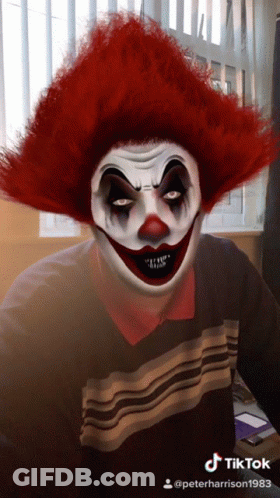 Scary Clown Man With Hashtag GIF