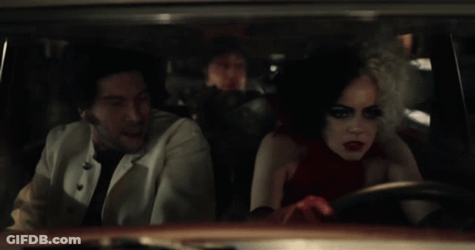 Scary Cruella Driving GIF