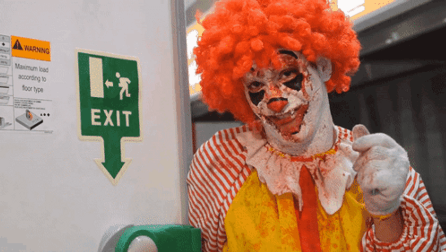 Scary Face Ronald Mcdonald GIF