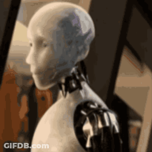 Scary Faced Irobot Wants To Play GIF