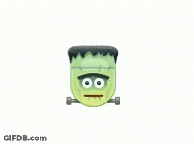Scary Frankenstein Head Animated Art GIF