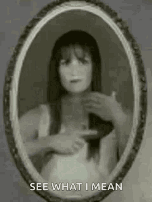 Scary Funny Girl In The Mirror GIF