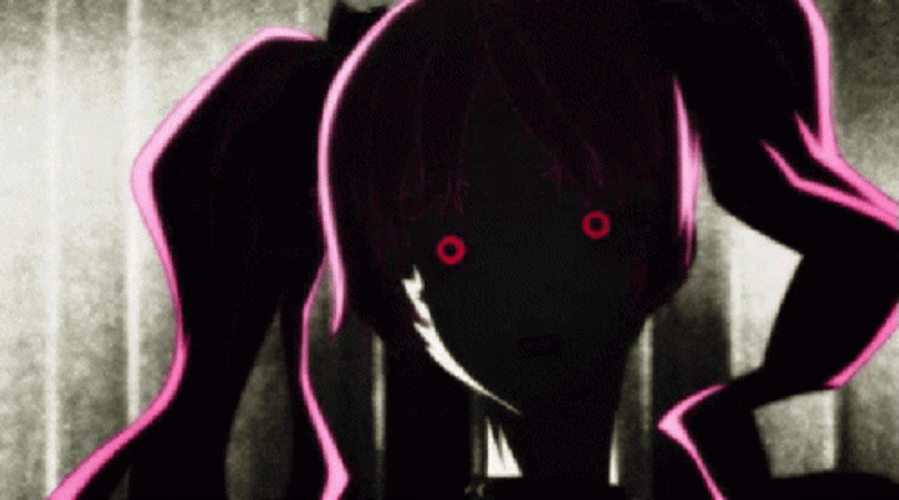 Scary Girl Behind Shadow Anime Halloween GIF
