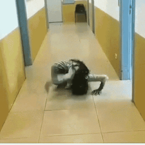 Scary Girl Crawling GIF
