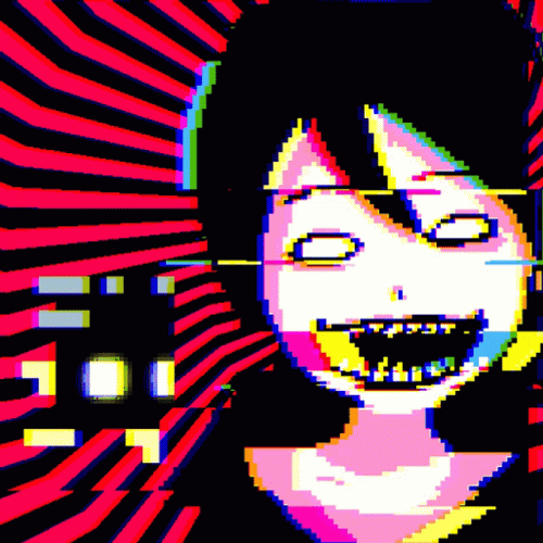 Scary Glitching Anime Girl GIF