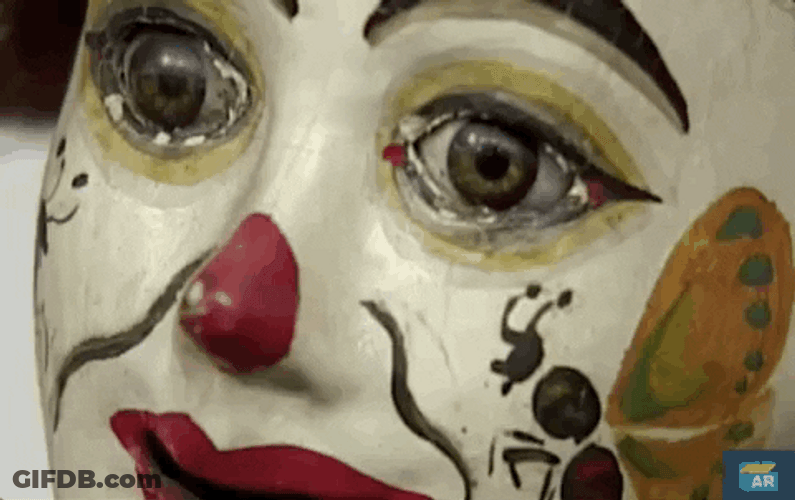 Scary Halloween Clown Face Paint GIF