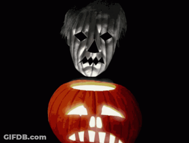 Scary Halloween Haunted Faces GIF
