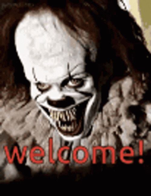 Scary Halloween Pennywise Welcome GIF