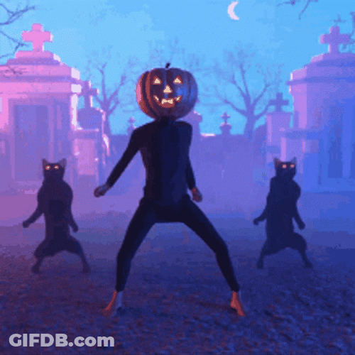 Scary Halloween Pumpkin Dance GIF