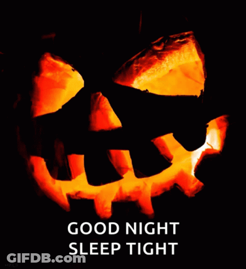 Scary Halloween Pumpkin Good Night GIF