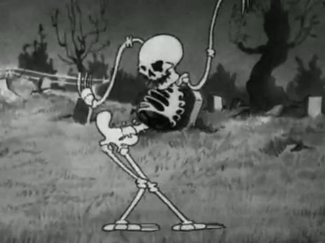 Scary Halloween Skeleton Cartoon Dance GIF
