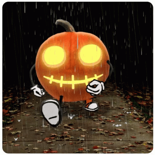Scary Halloween Walking Pumpkin GIF