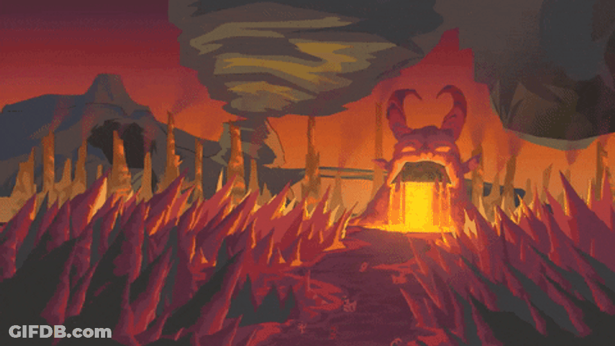 Scary Hell Illustration Animated Art GIF