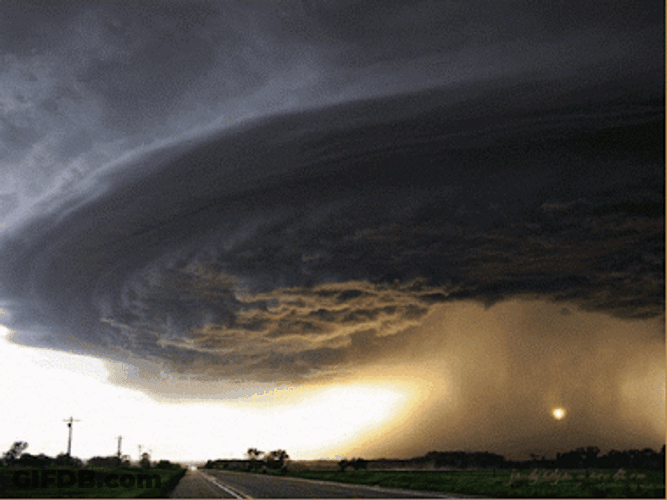 Scary Hurricane Stormy Clouds Formation GIF