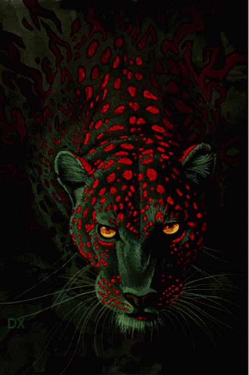 Scary Jaguar Red Dots GIF