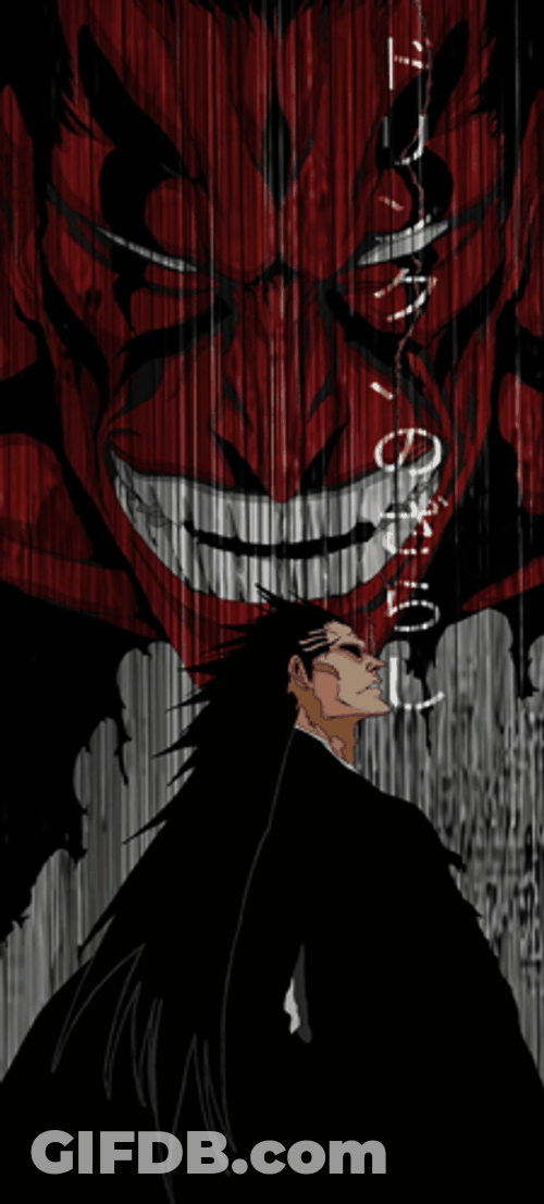 Scary Kenpachi Face GIF