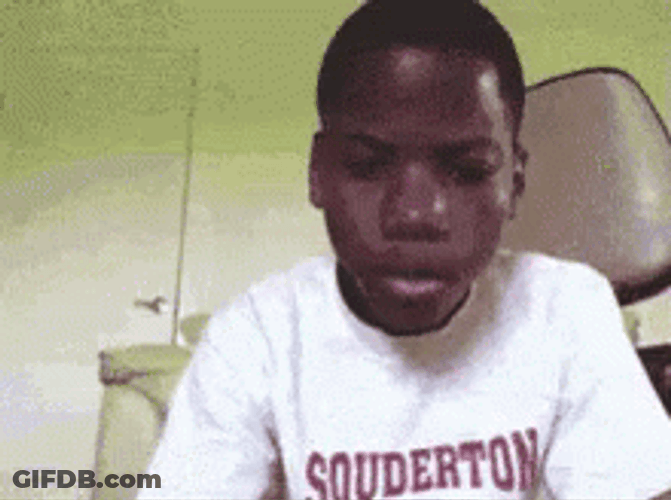 Scary Kid Clutching Pearls GIF