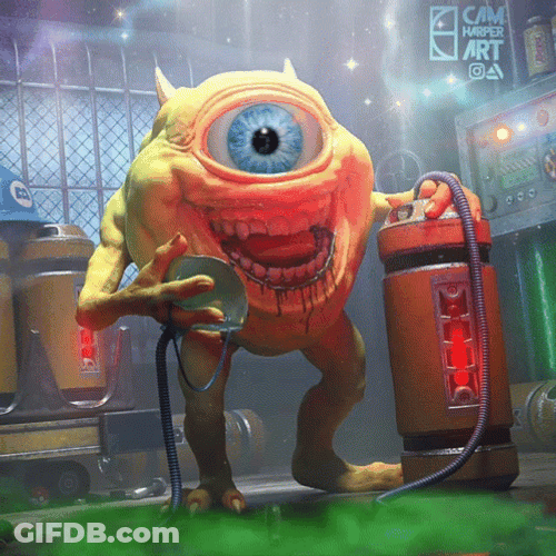Scary Look Mike Wazowski Meme GIF