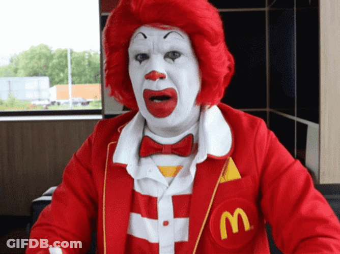 Scary Mcdonalds Clown Thumbs Down GIF