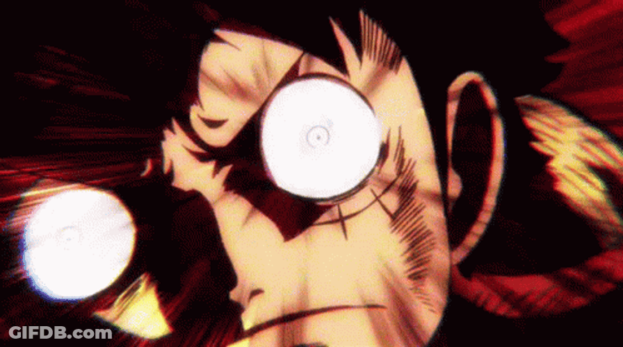 Scary Monkey D Luffy Gear 5 Transformation GIF