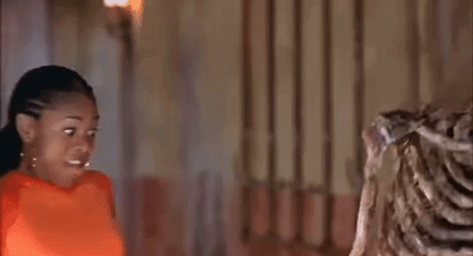 Scary Movie 2 Brenda Tripping Skeleton GIF