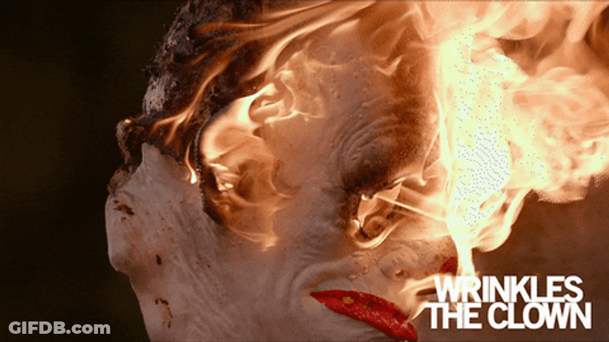 Scary Movie Burning Clown GIF