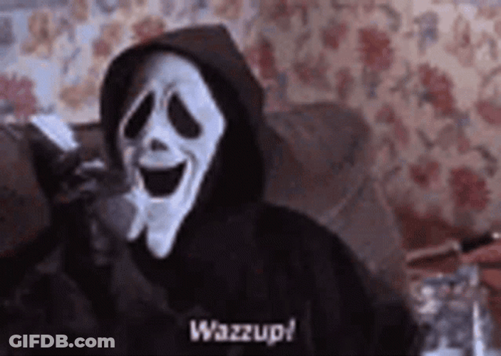 Scary Movie Ghost Face Phone Call Wazzup GIF