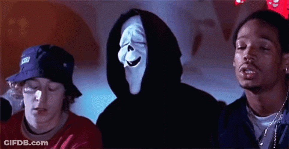 Scary Movie Ghost Face Tilting Head GIF