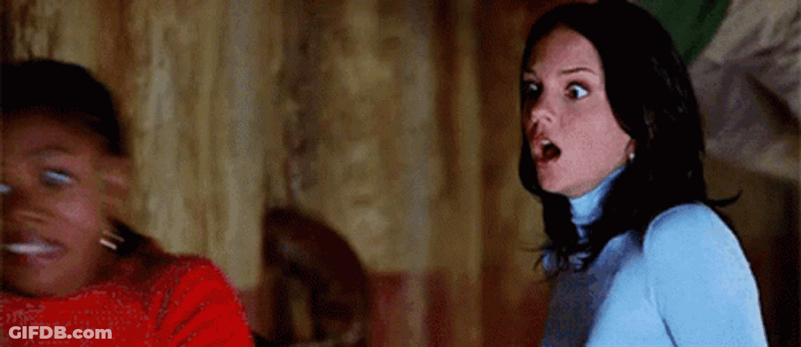 Scary Movie Surprised Nervous Reaction Anna Faris GIF