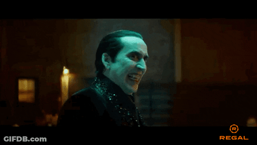 Scary Nic Cage Vampire Attacks GIF