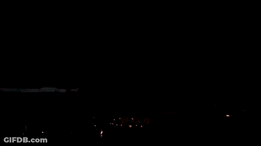 Scary Rushing Yellow Lightning Night Sky GIF