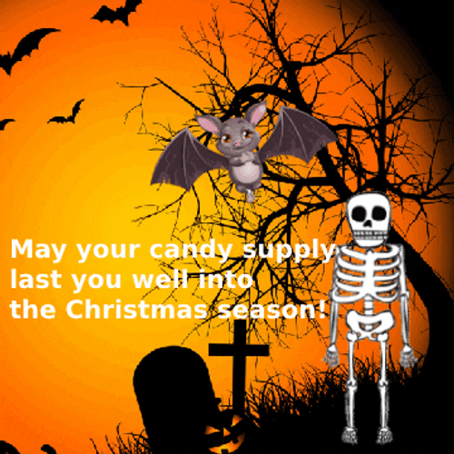 Scary Skull Candy Supply Greetings GIF