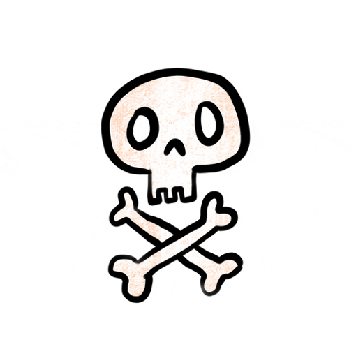 Scary Skull Children's Drawing GIF