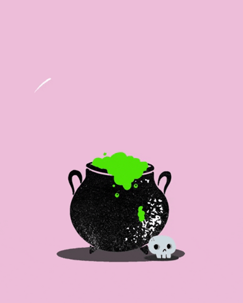 Scary Skull Jumping Art GIF