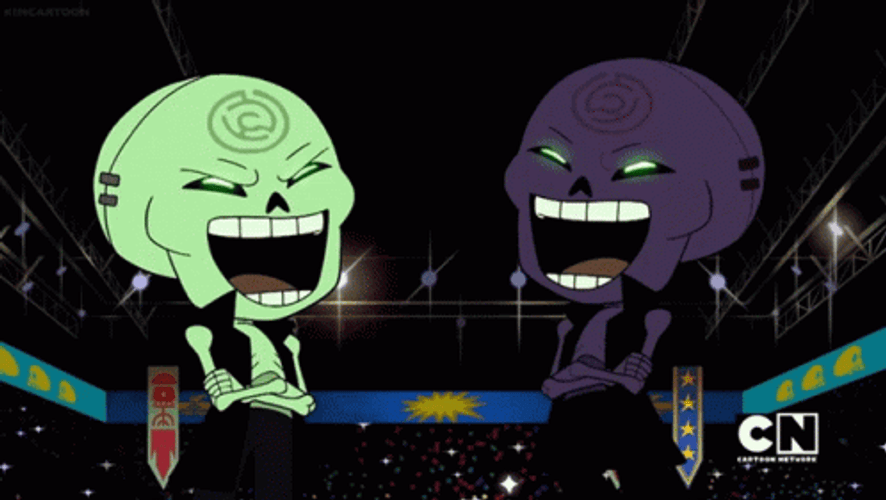 Scary Skull Laughing Cartoon GIF