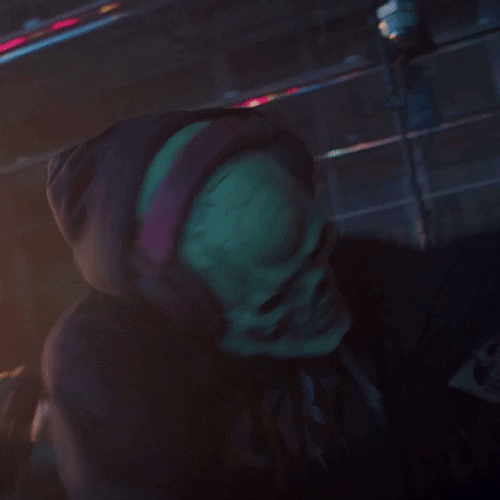 Scary Skull Partying GIF